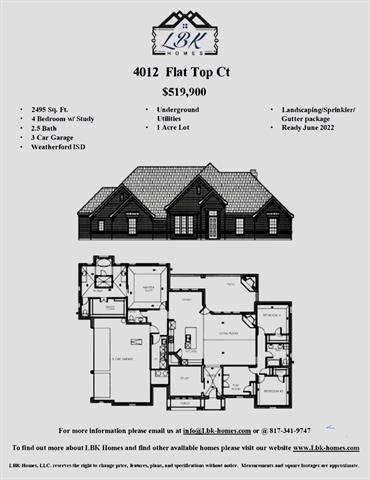 Weatherford, TX 76087,4012 Flat Top Court