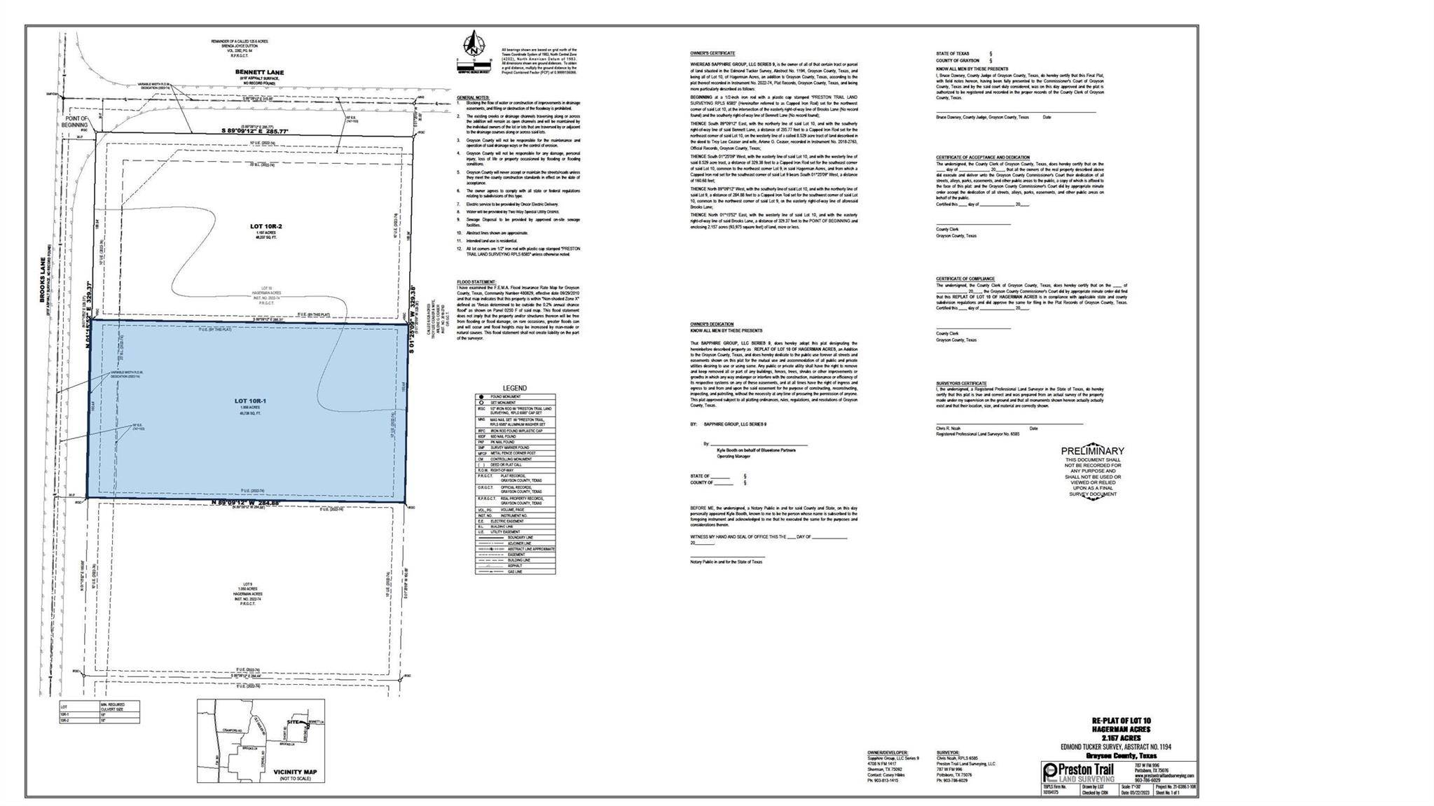 Sadler, TX 76264,1.05 Acres Brooks Lane #10R-1