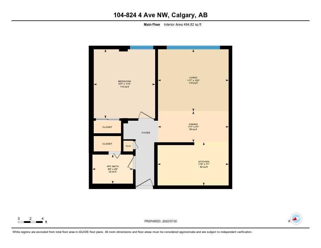 Calgary, AB T2N 0M8,824 4 AVE NW #104