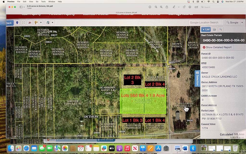 Smithville, OK 74957,0 Lot 3,4,5,6 Octavia Rd Road