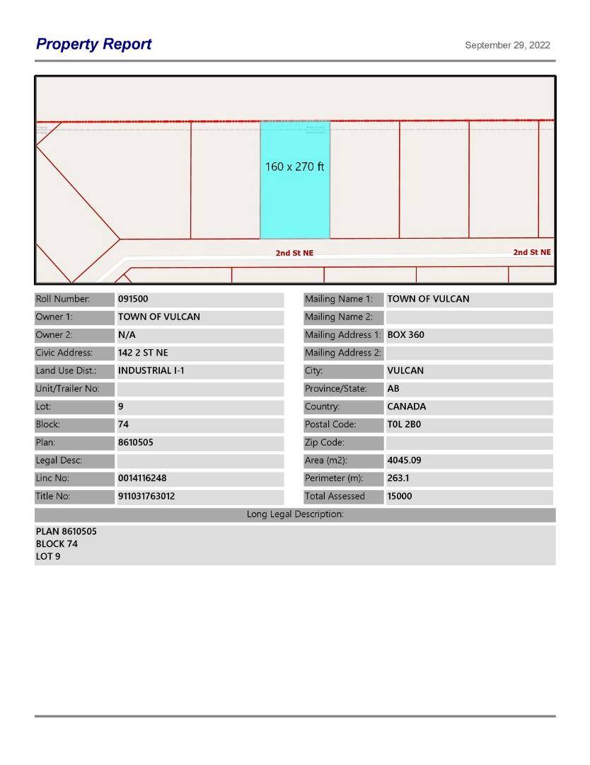 Vulcan, AB T0L 2B0,142 2 ST NE