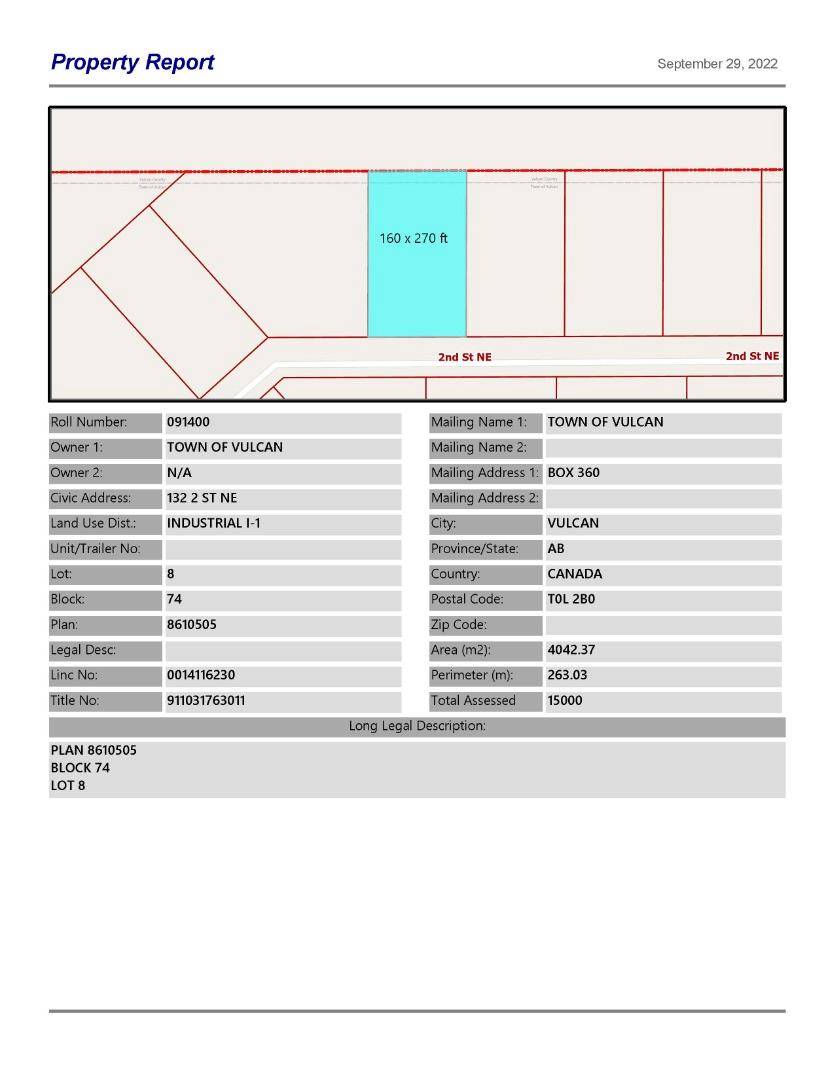 Vulcan, AB T0L 2B0,132 2 ST NE