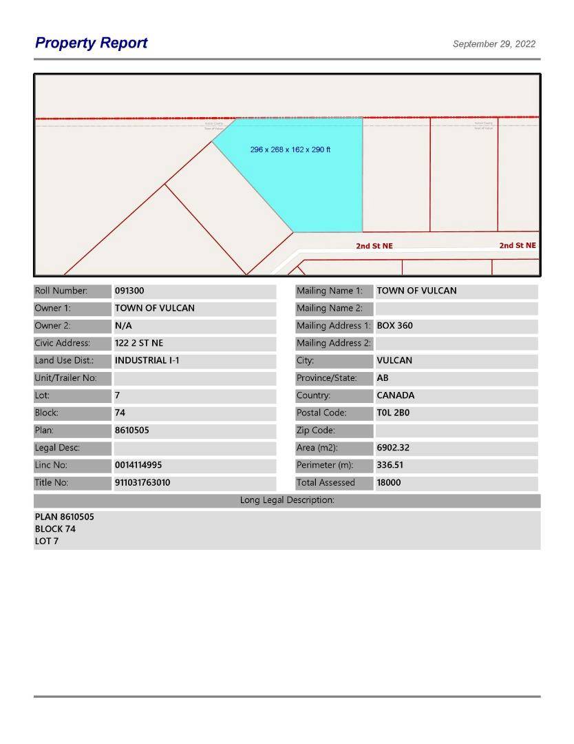 Vulcan, AB T0L 2B0,122 2 ST NE