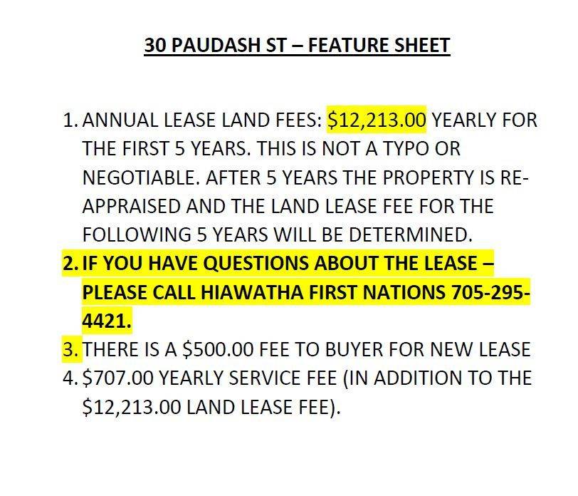 Hiawatha First Nation, ON K0L 2G0,30 PAUDASH ST