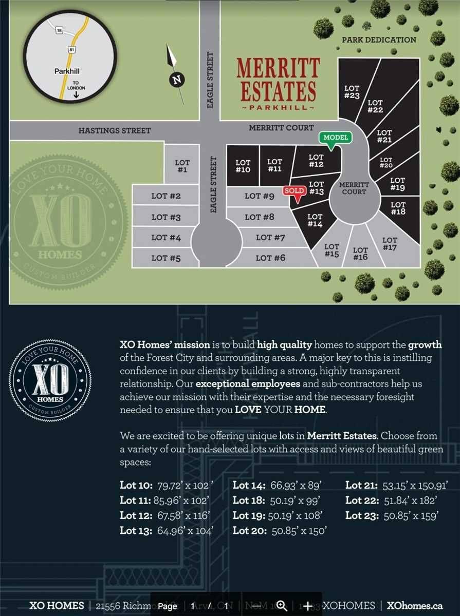 North Middlesex, ON N0M 2K0,214 Merritt CT #Lot 23