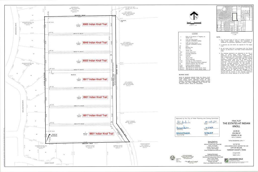 Keller, TX 76248,(Lot 1) 8965 Indian Knoll Trail