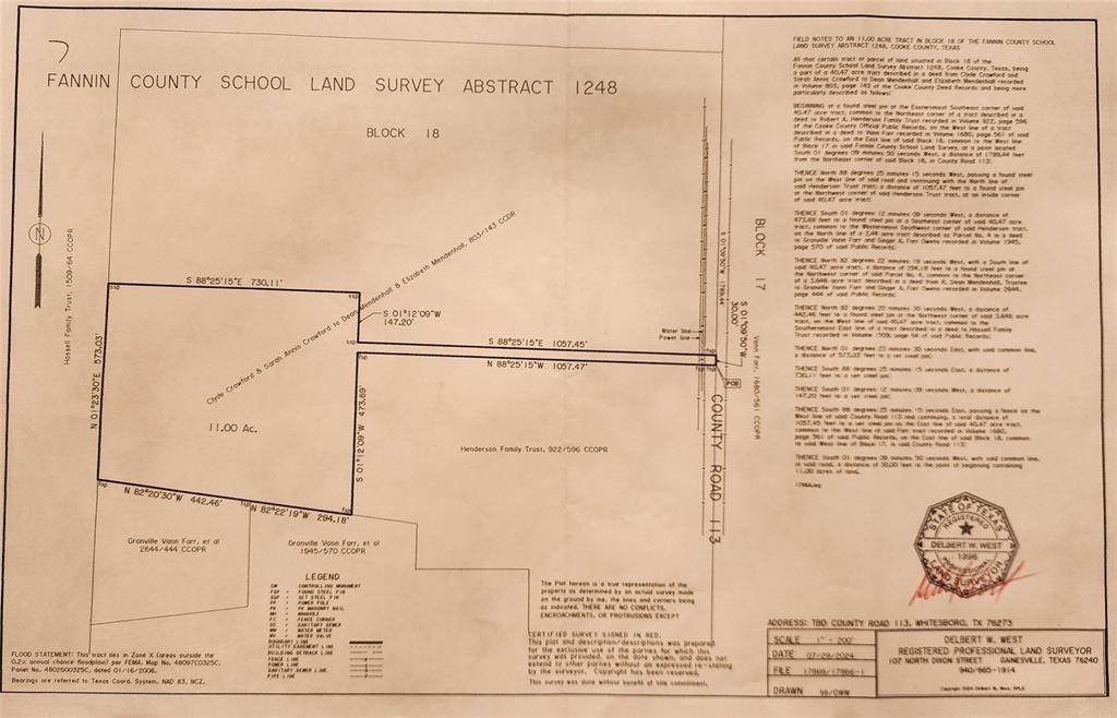 Whitesboro, TX 76273,TBD 11.00 ac CR 113