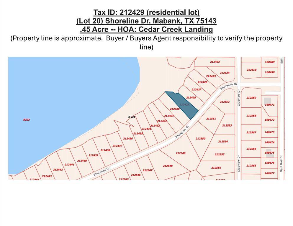 Mabank, TX 75143,Lot 20 Shoreline Drive