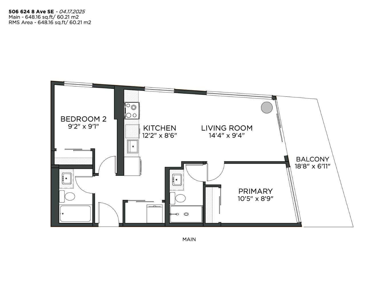 Calgary, AB T2G 0S7,624 8 AVE SE #506