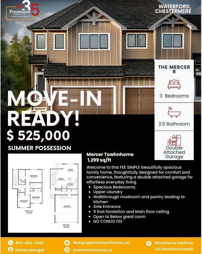 Chestermere, AB T1X 2Z8,257 Waterford Heath