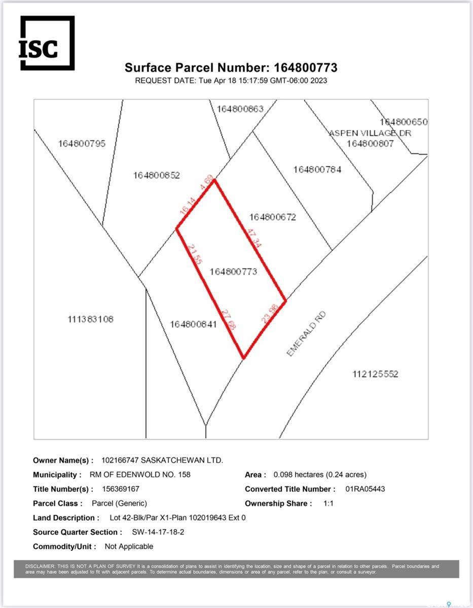 Edenwold Rm No. 158, SK S4L 0C4,808 Emerald Park ROAD