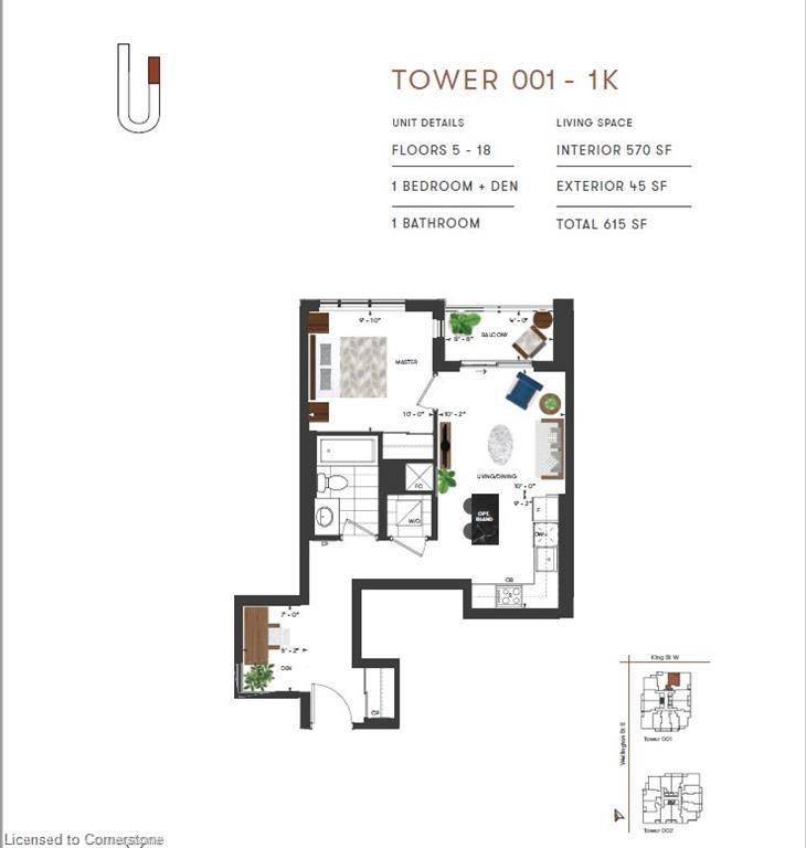 Kitchener, ON N3G 0E4,15 Wellington ST #410