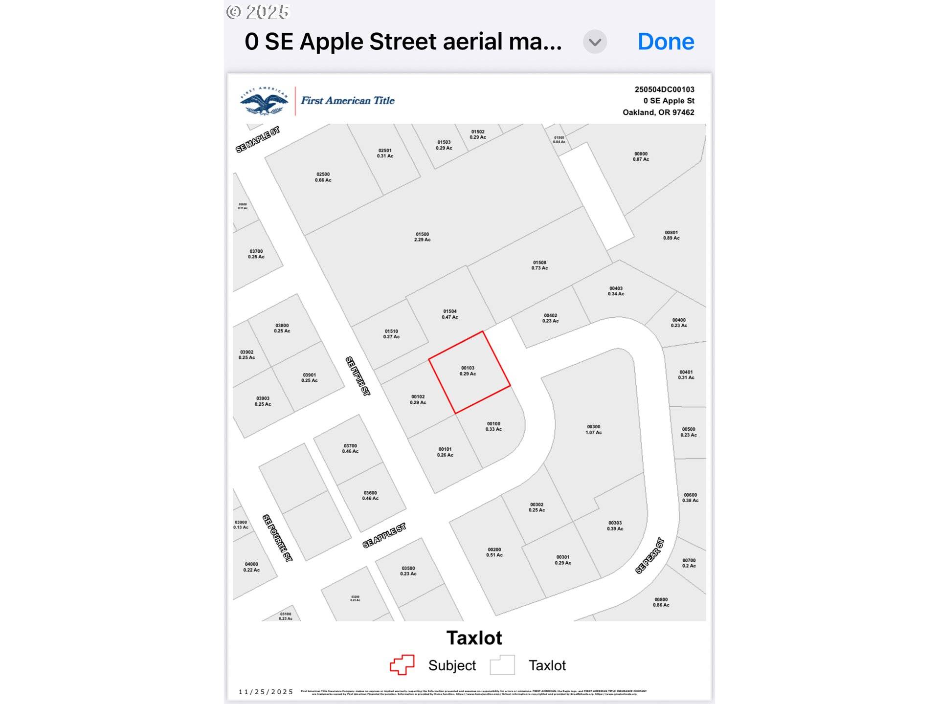 Oakland, OR 97462,0 SE APPLE ST