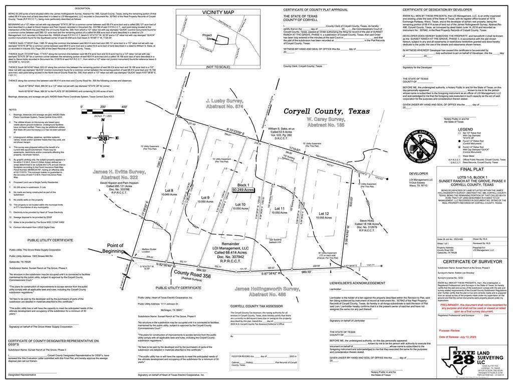 Gatesville, TX 76528,Sunset Ranch Tract 11 CR 356 Road