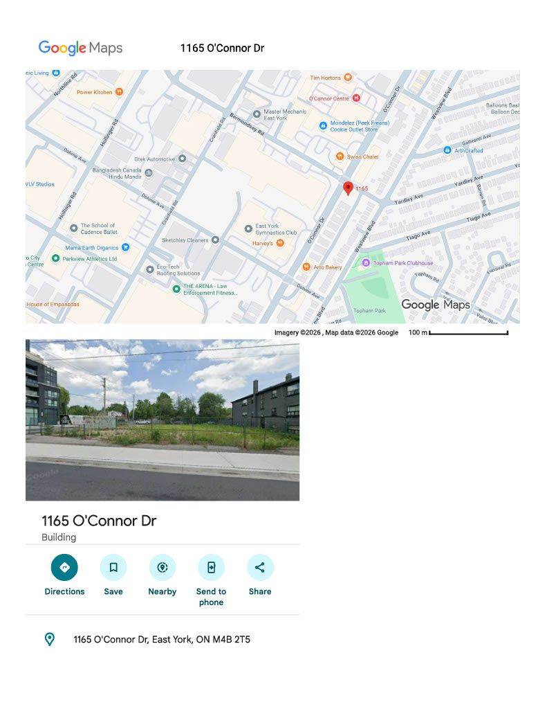Toronto E03, ON M4B 2T5,1165 O'Connor DR
