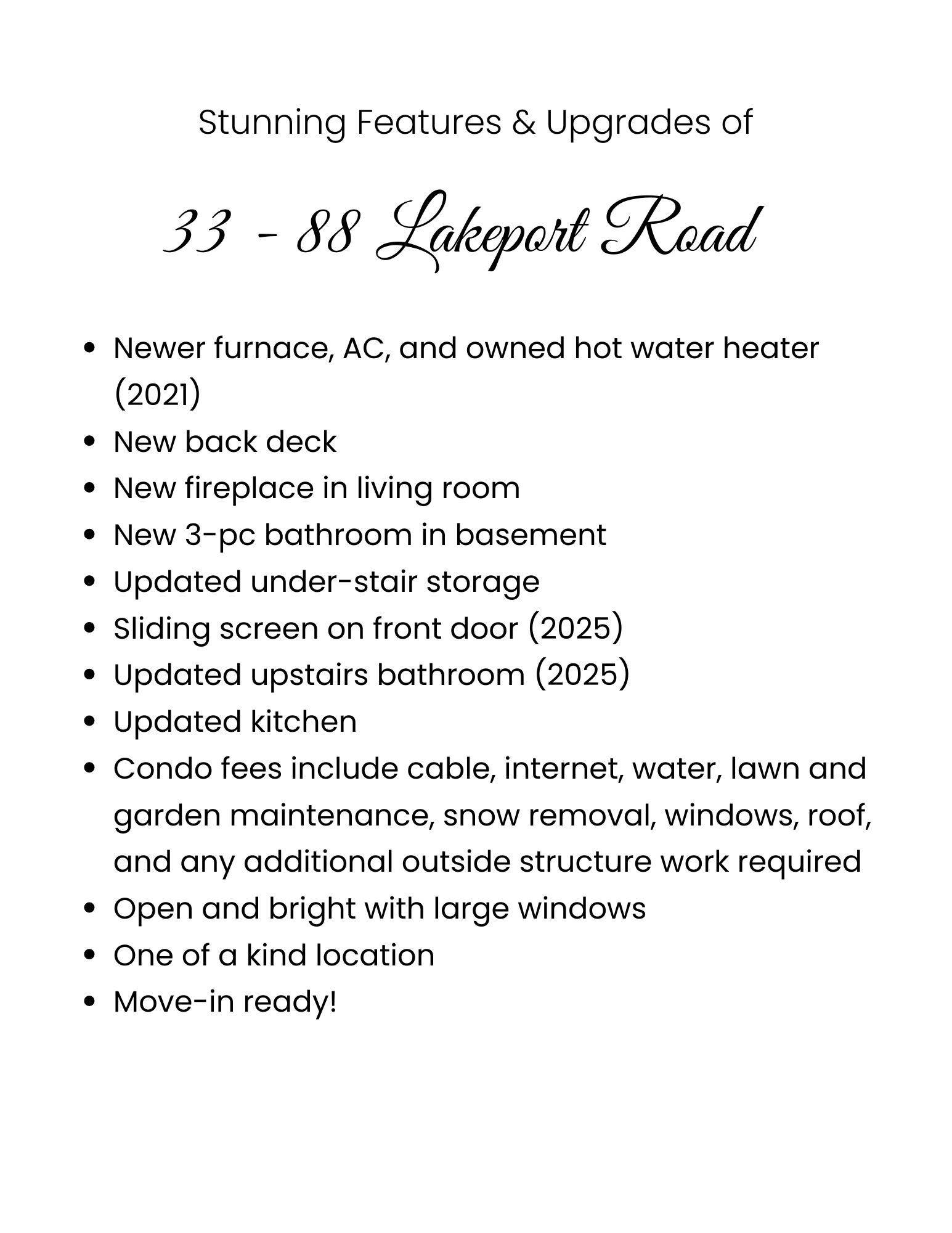 St. Catharines, ON L2N 4P8,88 Lakeport RD #33