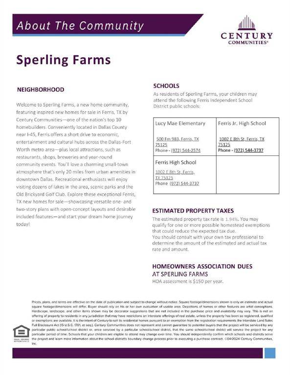 Ferris, TX 75125,450 Suffolk Drive