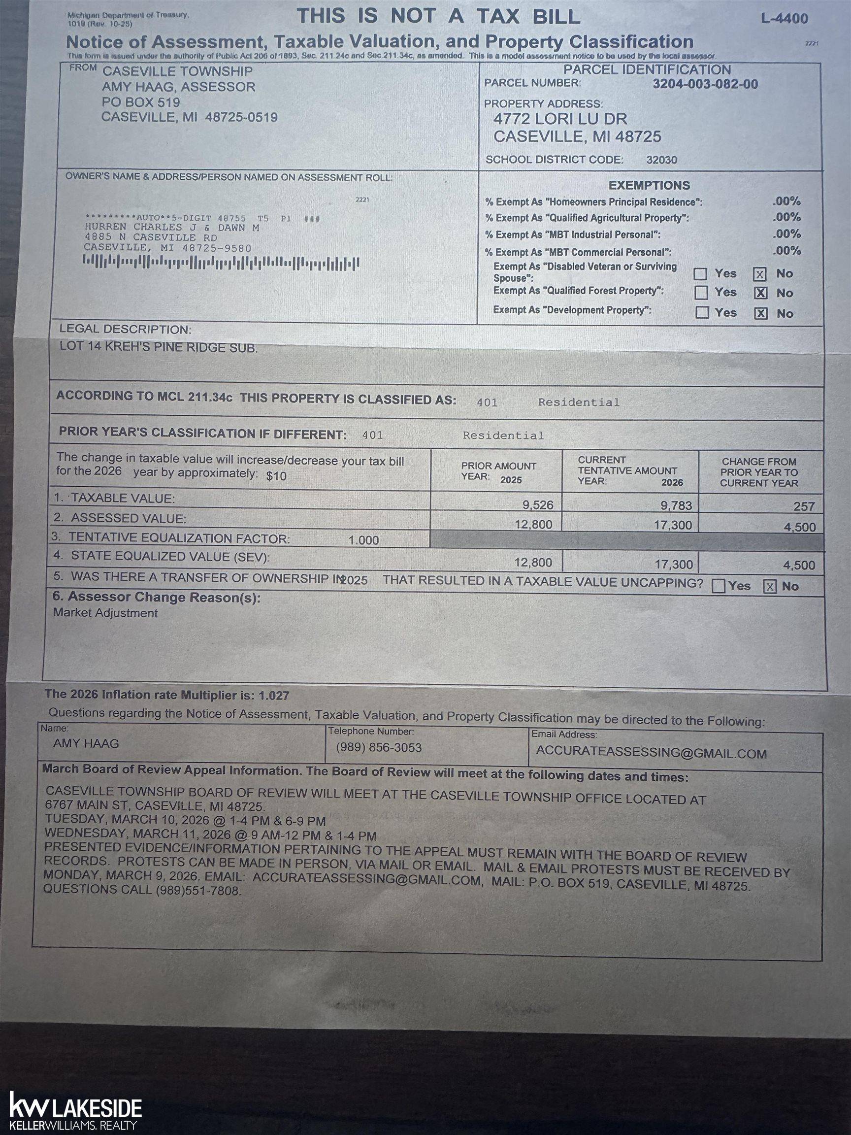 4772 Lori Lu DR, Caseville Twp, MI 48725