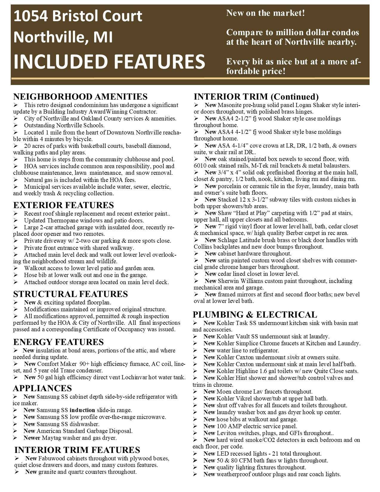 1054 Bristol CT, Northvillecity_oakland, MI 48167