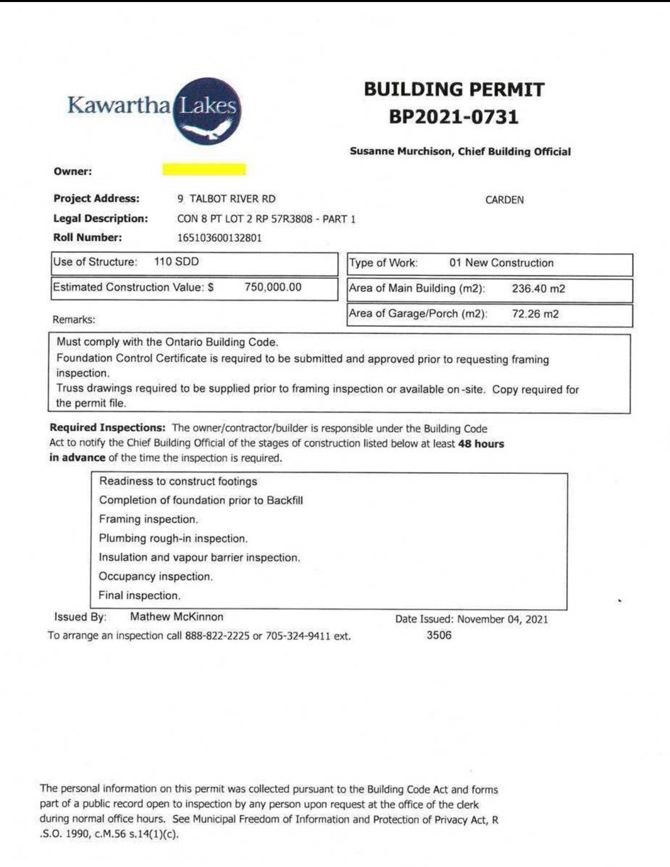 9 Talbot River RD, Kawartha Lakes, ON K0M 2B0