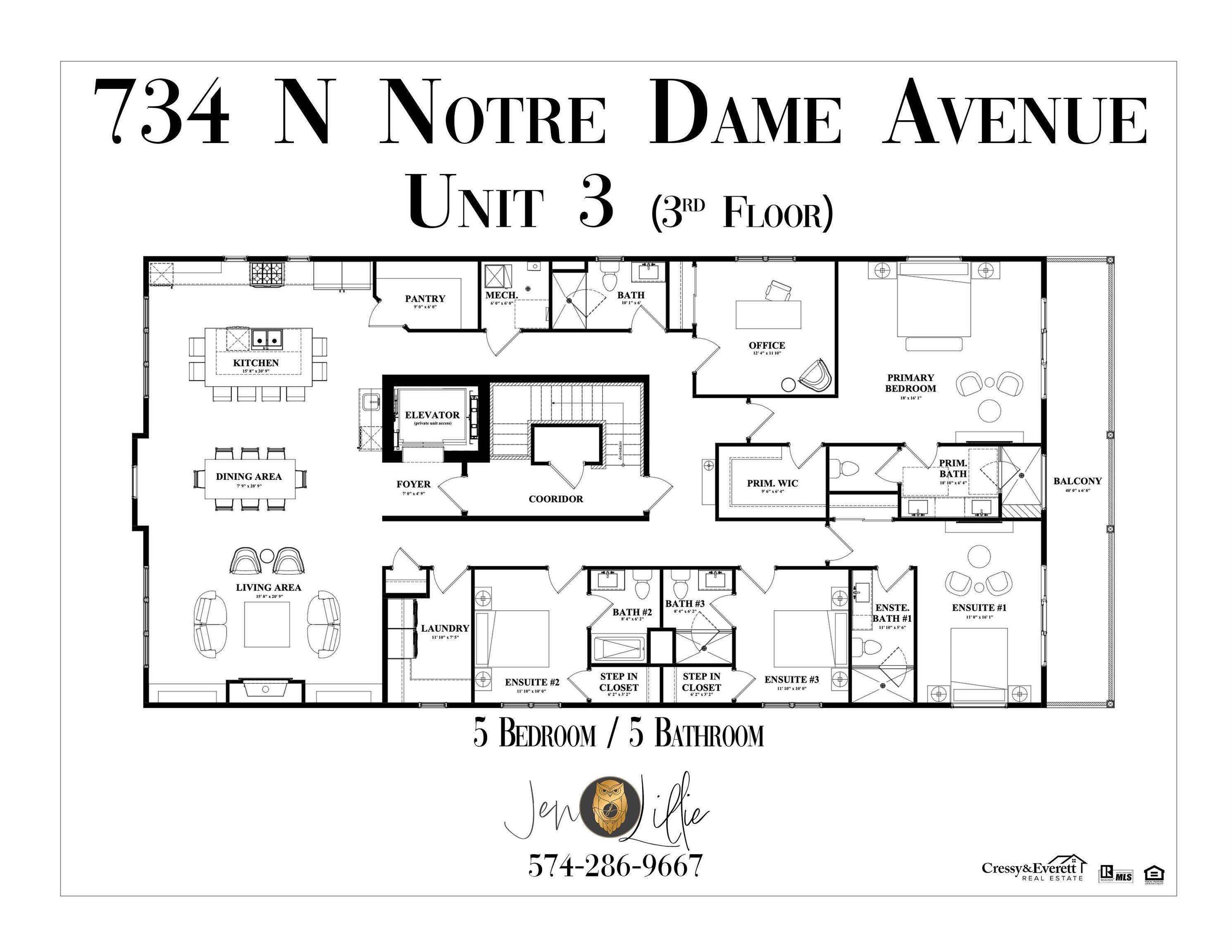 734 N Notre Dame AVE #1B, South Bend, IN 46617-2042