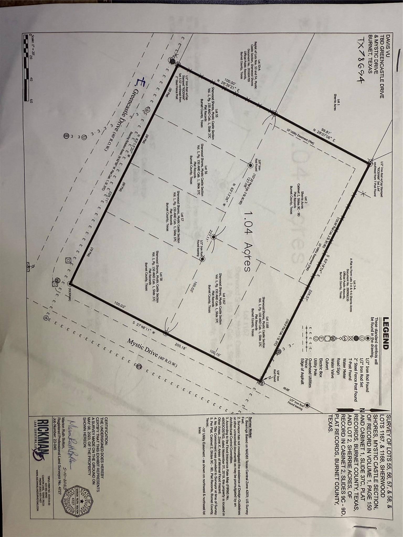 Lot 55,56,57,58,1167,1168 Greencastle and Mystic DR, Granite Shoals, TX 78654
