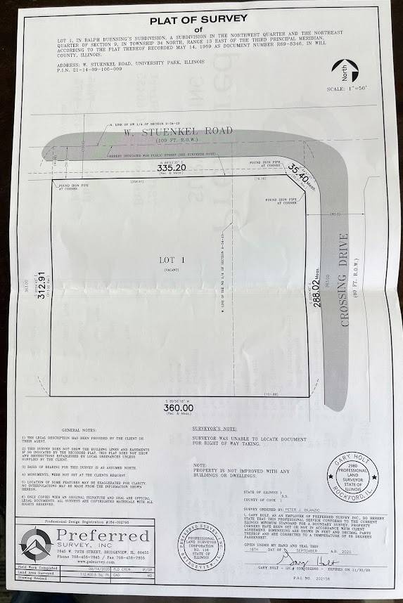 Lot 1 W Stuenkel RD, University Park, IL 60484