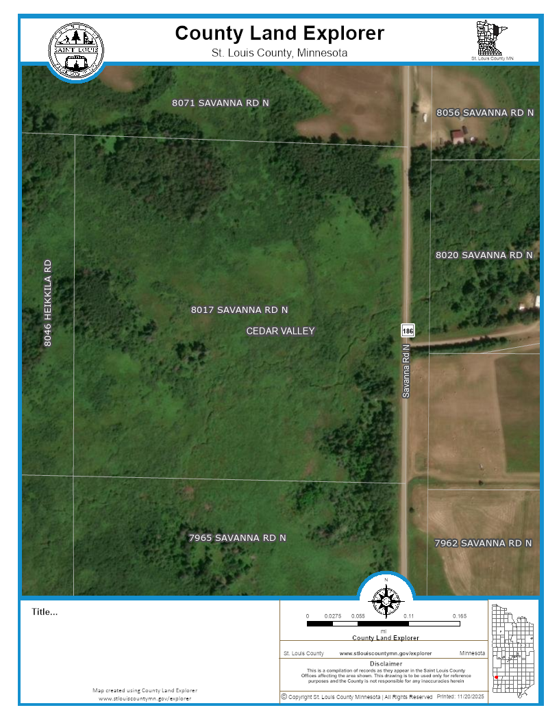 8017 N Savanna RD, Floodwood, MN 55736