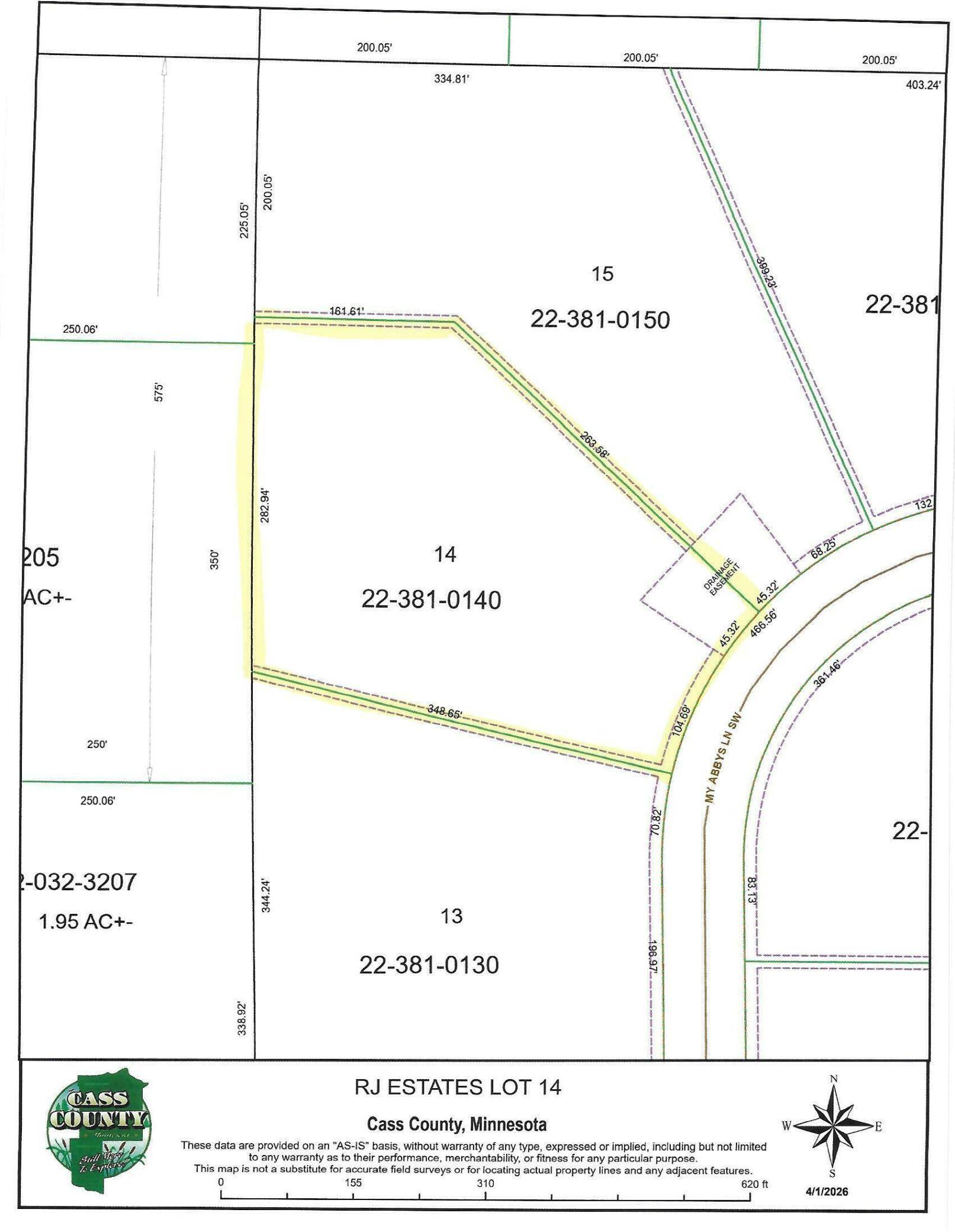 TBD Lot 14 My Abbys Way Lane SW, Pequot Lakes, MN 56472