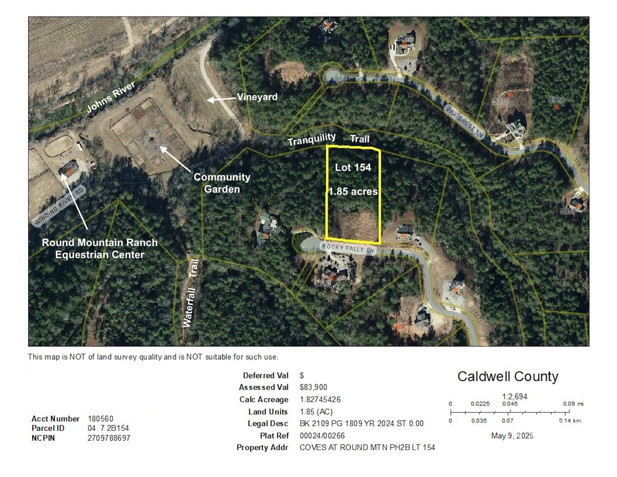 1.85 acres Lot 154 Rocky Falls LN #154, Lenoir, NC 28645