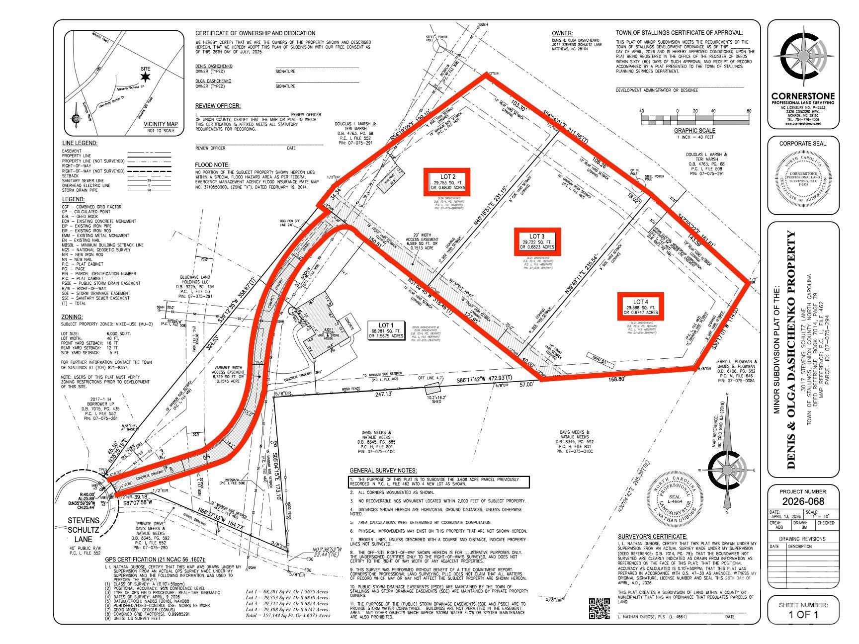 3017 Stevens Schultz LN #Lot 2-4, Matthews, NC 28104
