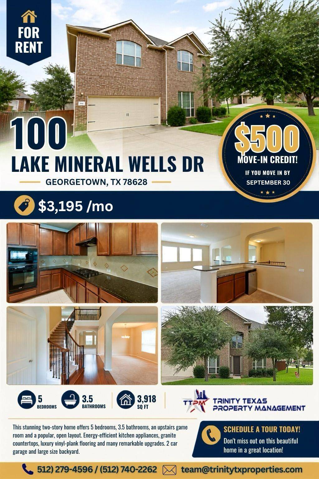 100 Lake Mineral Wells DR, Georgetown, TX 78628