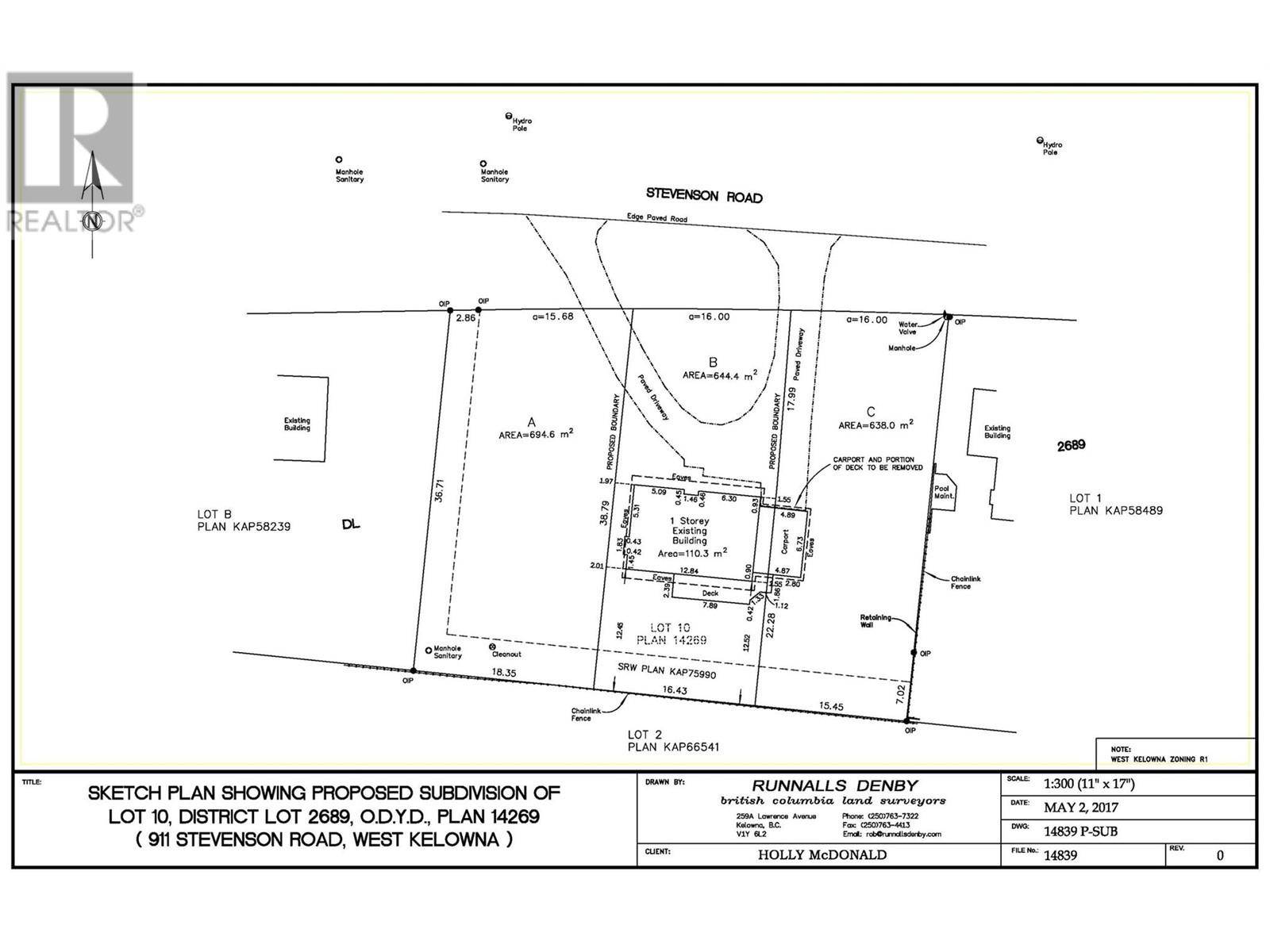 West Kelowna, BC V1Z1N3,911 Stevenson Road Lot# Prop Lot 2