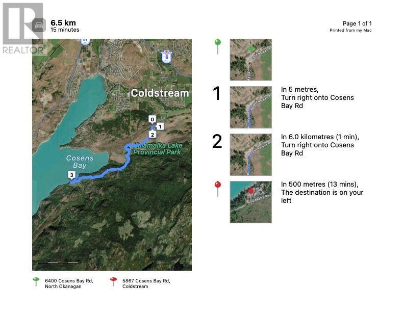 Coldstream, BC V1B1N8,5867 Cosens Bay Road