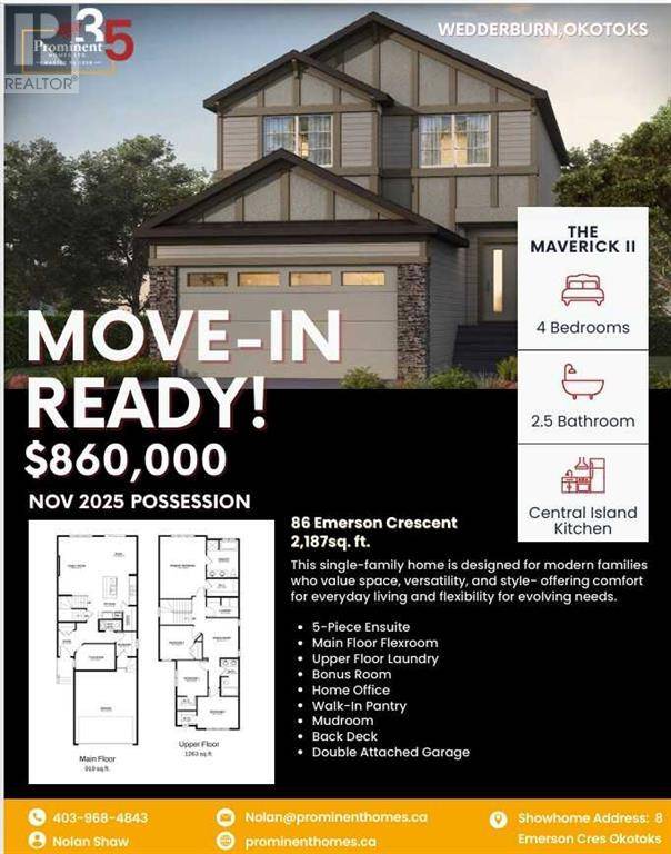 Okotoks, AB T1S3M9,86 Emerson Crescent