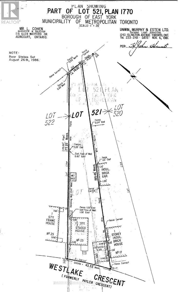 Toronto (woodbine-lumsden), ON M4C2X3,23 WESTLAKE CRESCENT