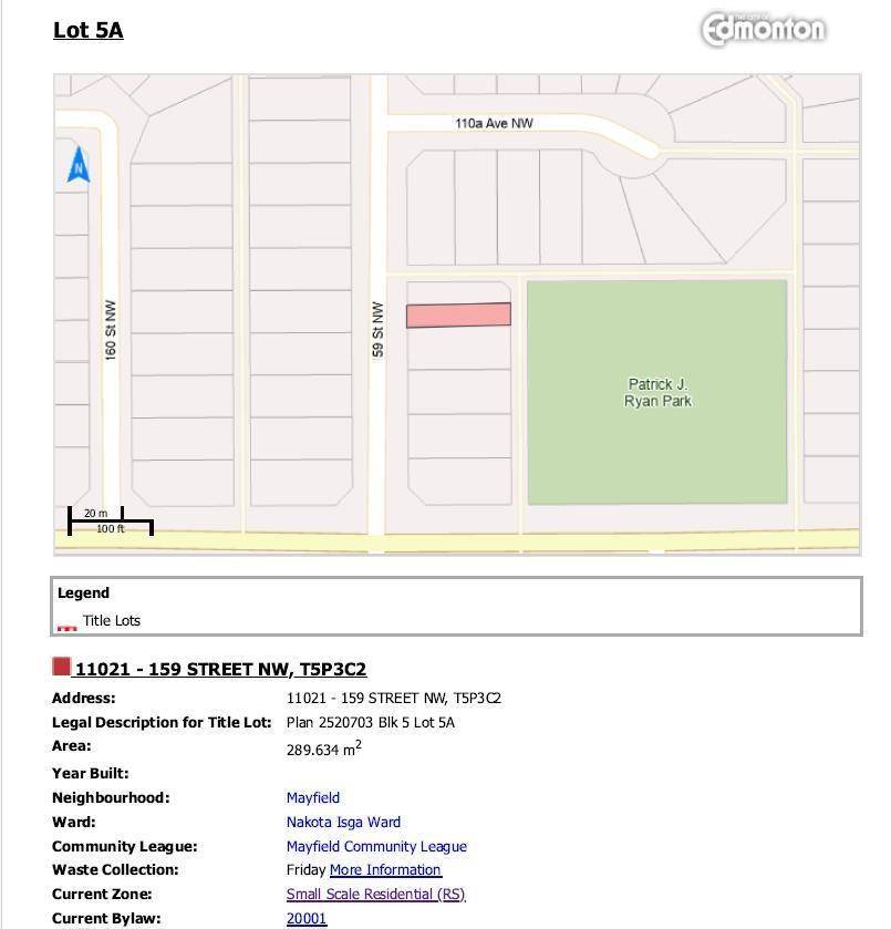 Edmonton, AB T5P3C2,11021 159 ST NW