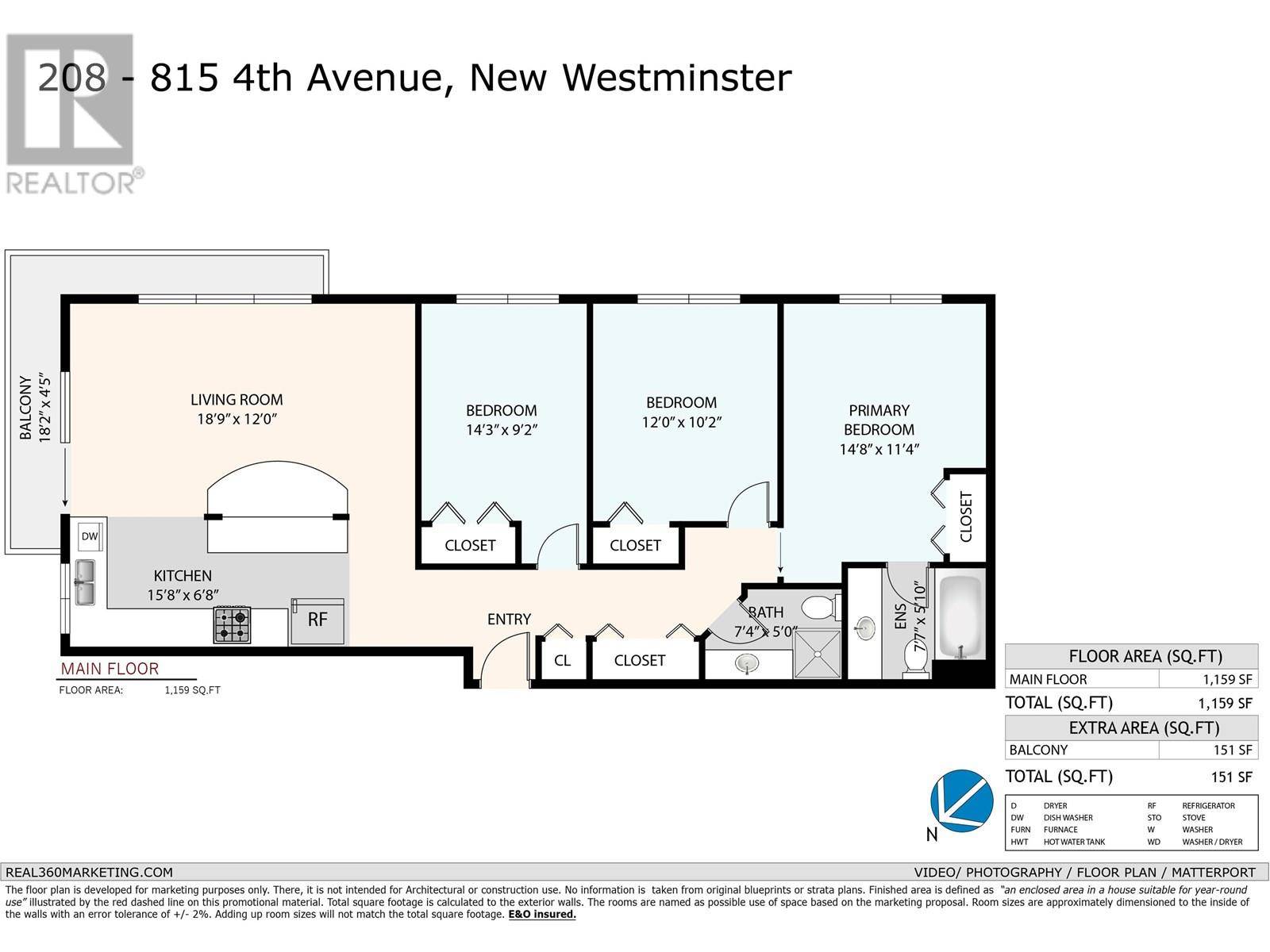 New Westminster, BC V3M1S8,815 FOURTH AVE #208