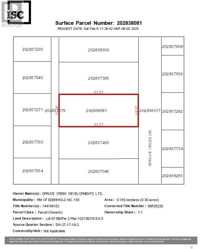 Edenwold Rm No. 158, SK S0G3Z0,372 Spruce Creek CRESCENT
