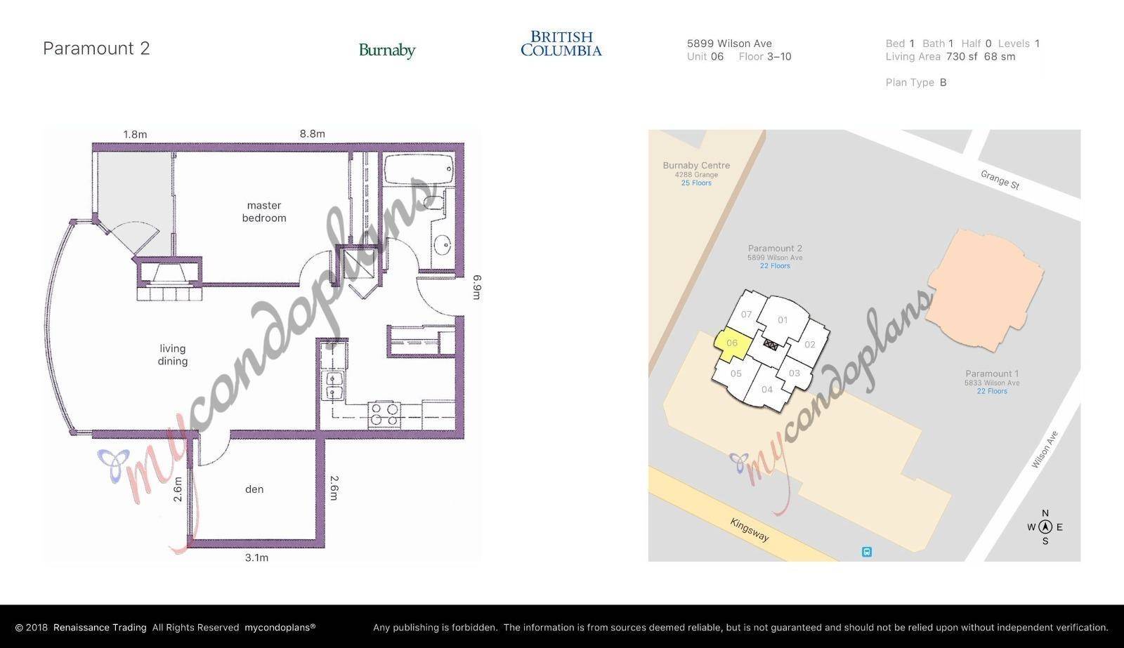 Burnaby, BC V5H 4R9,5899 WILSON AVE #406