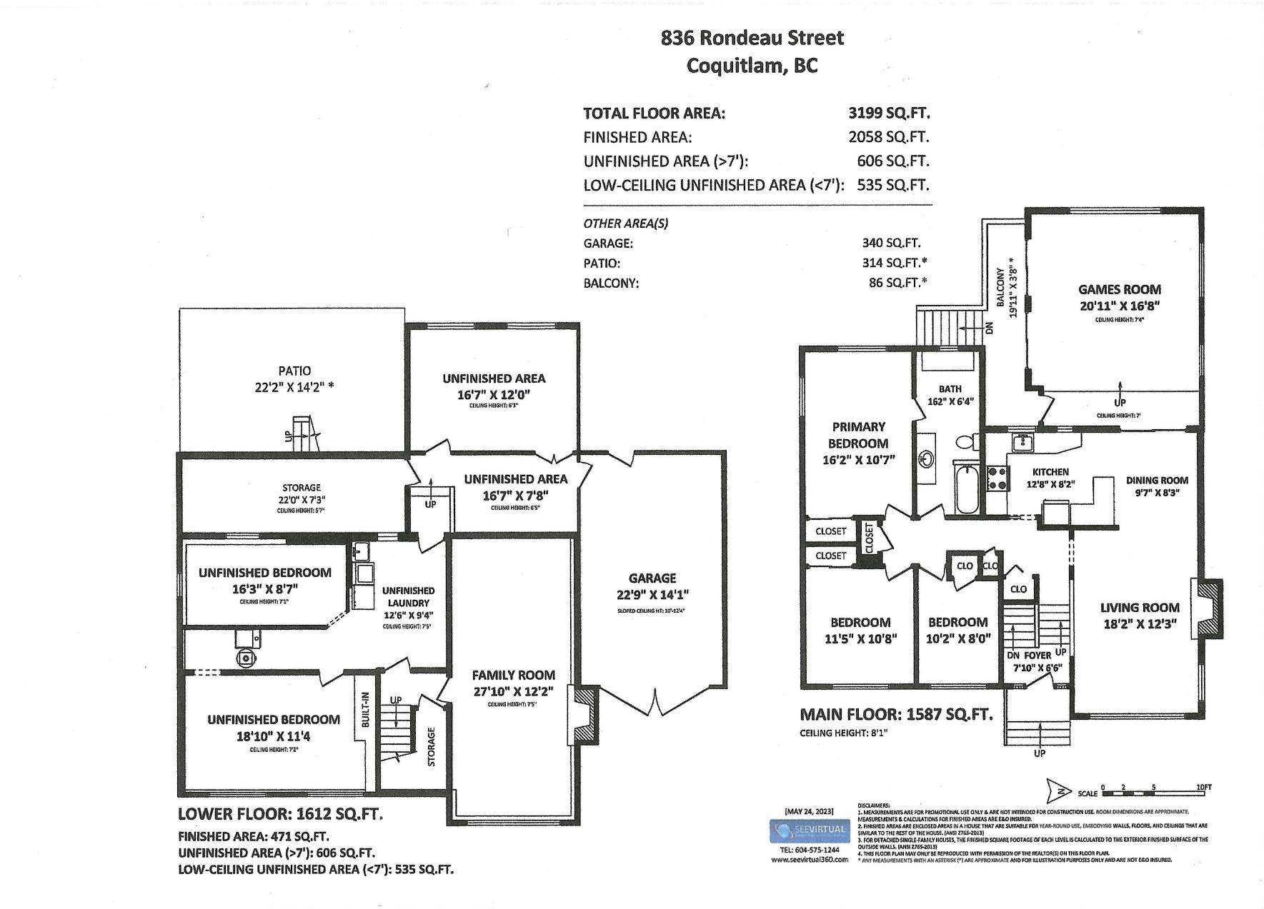 Coquitlam, BC V3J 5Z3,836 RONDEAU ST