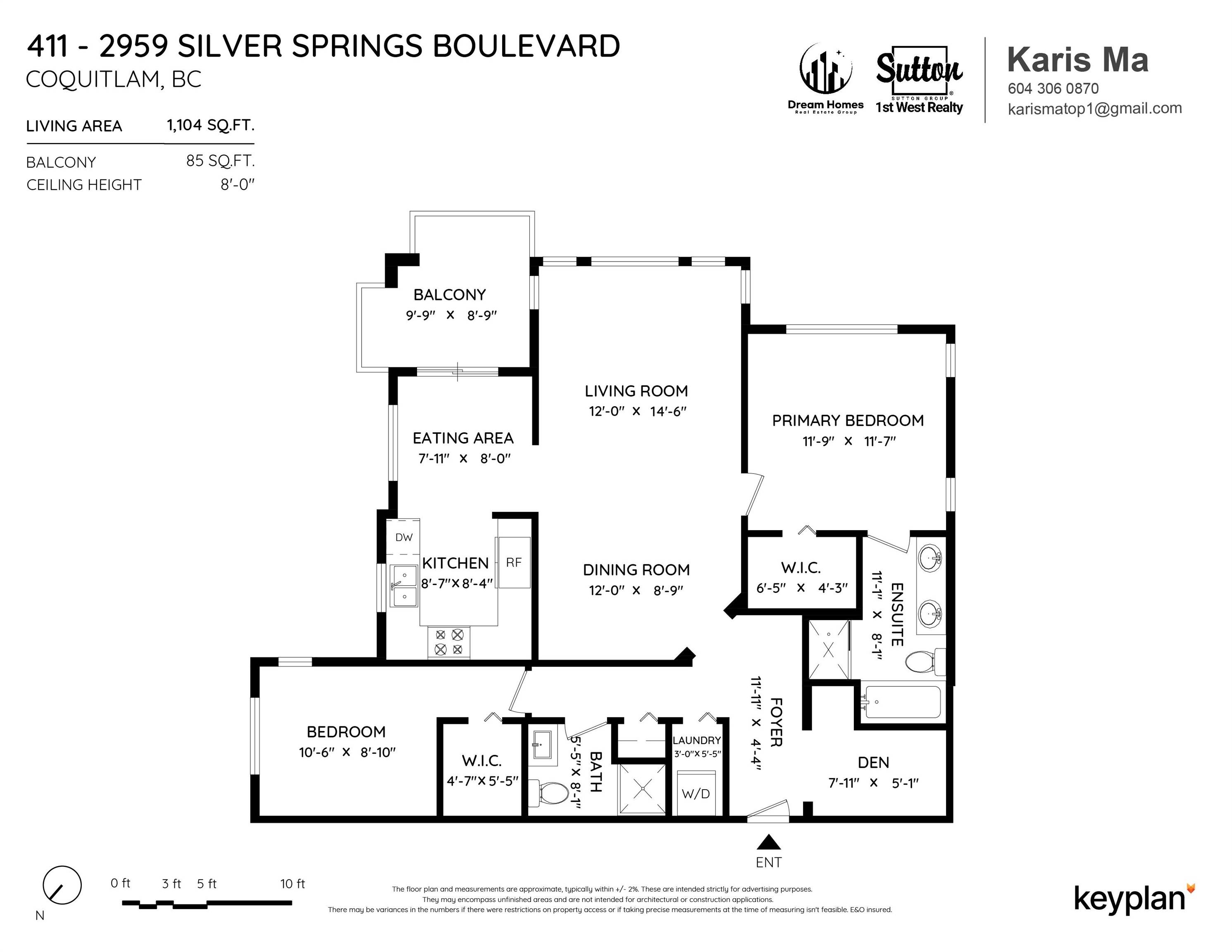 Coquitlam, BC V3E 3S5,2959 SILVER SPRINGS BLVD #411