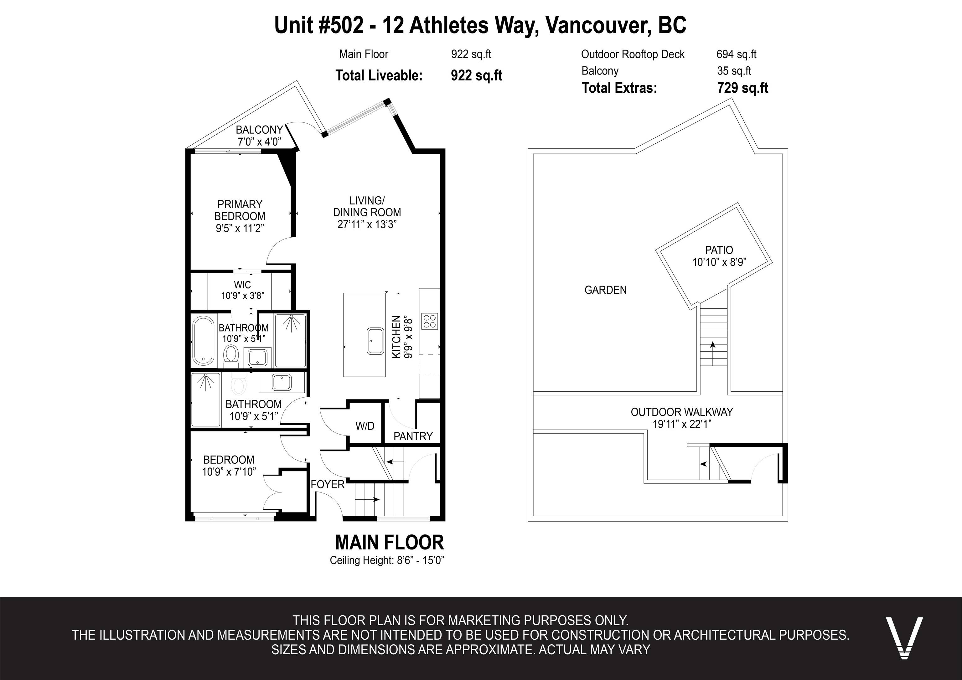 Vancouver, BC V5Y 0B5,12 ATHLETES WAY #502