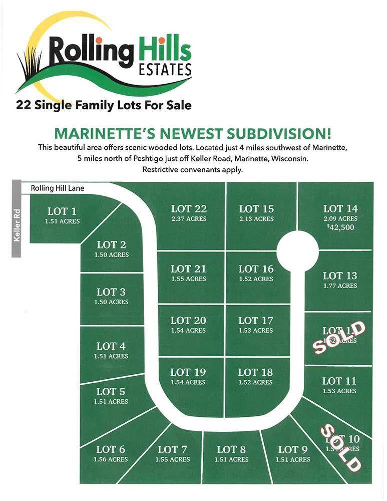 Marinette, WI 54143,ROLLING HILLS LANE