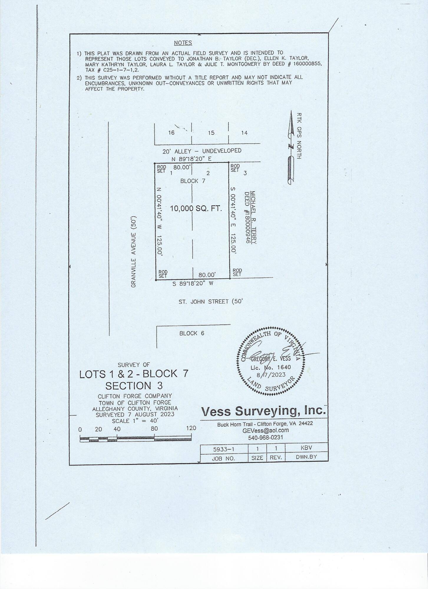 Clifton Forge, VA 24422,Lot 1 & 2 St John ST