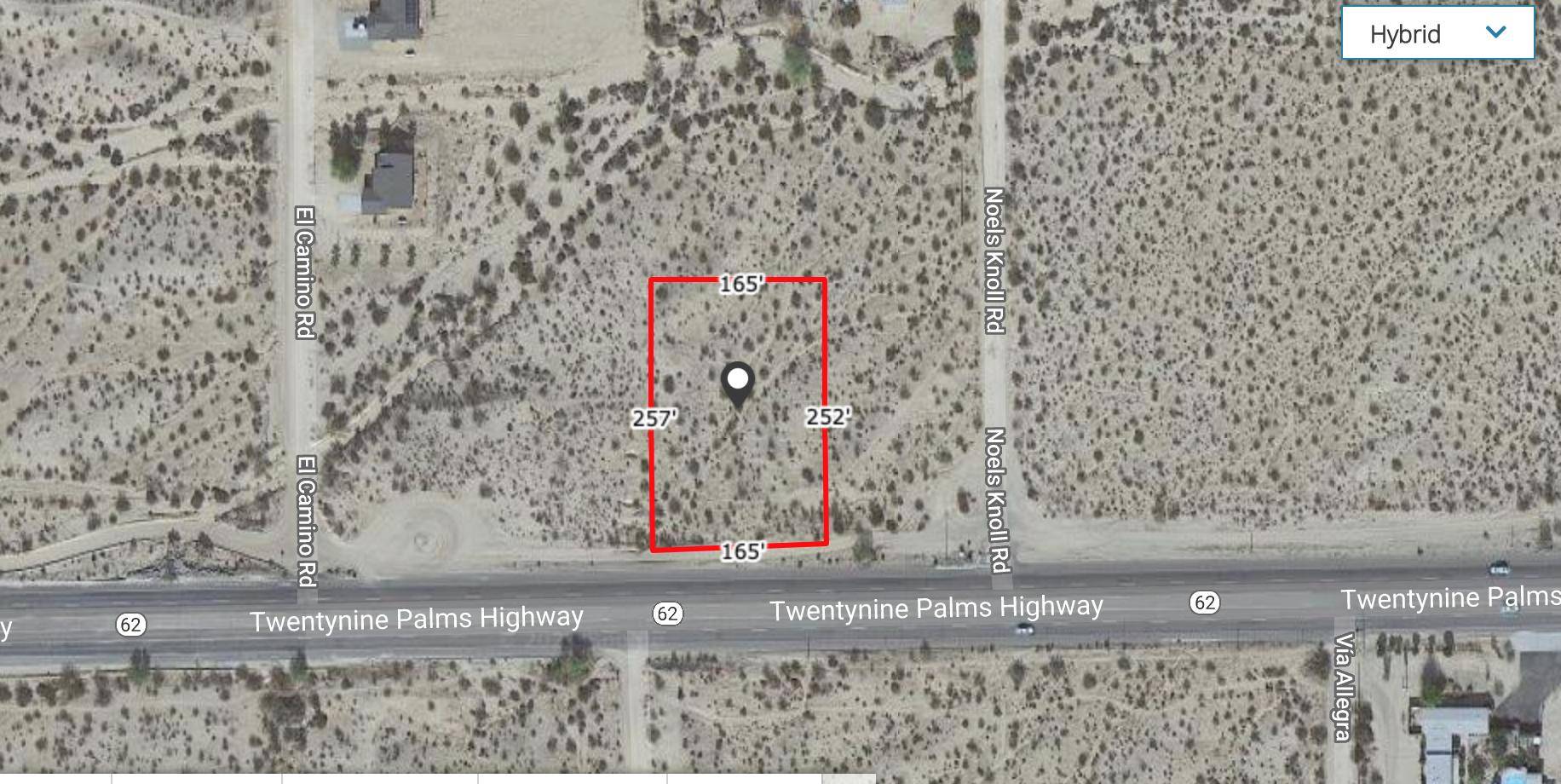 29 Palms, CA 92277,1 Acre On Hwy 62 Near El Camino RD