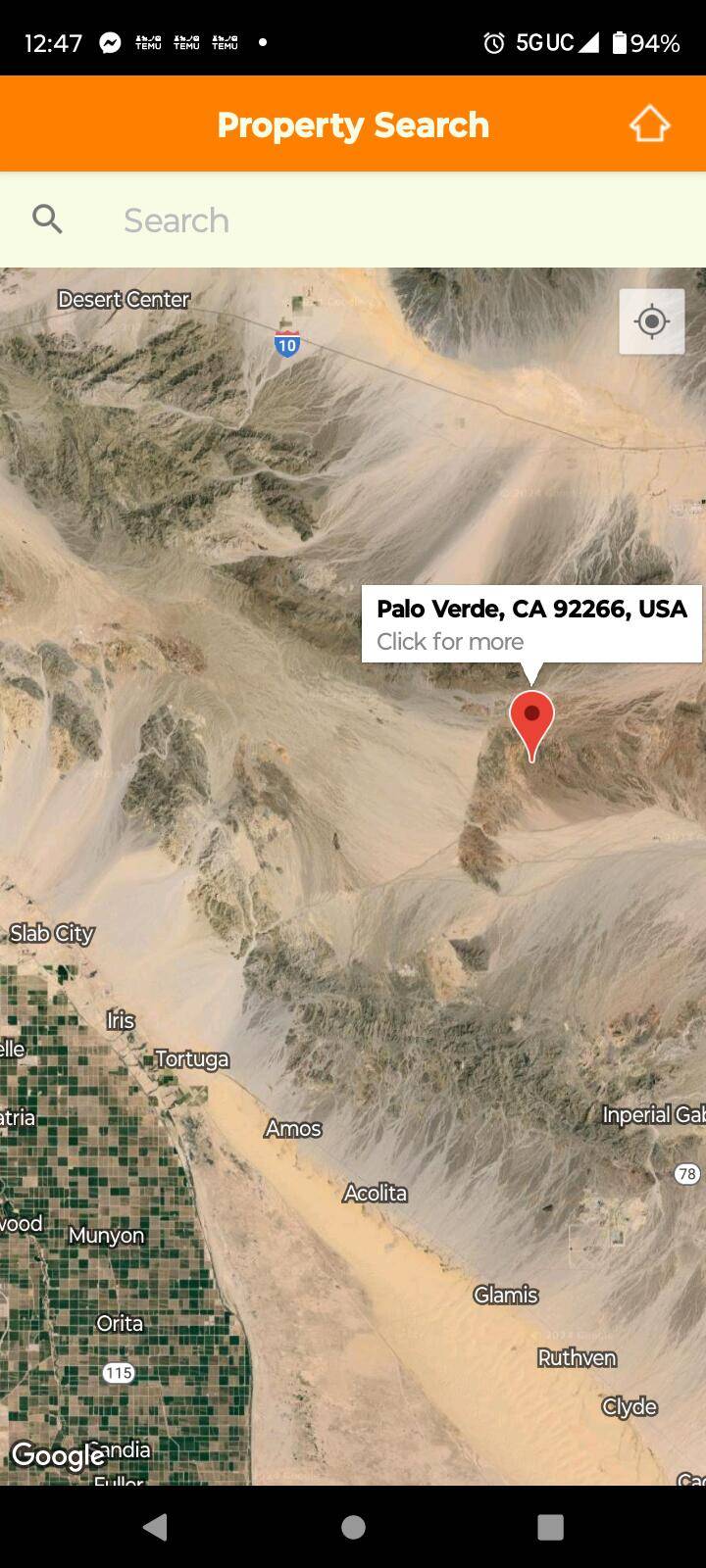 Palo Verde, CA 92266,0 Ca.