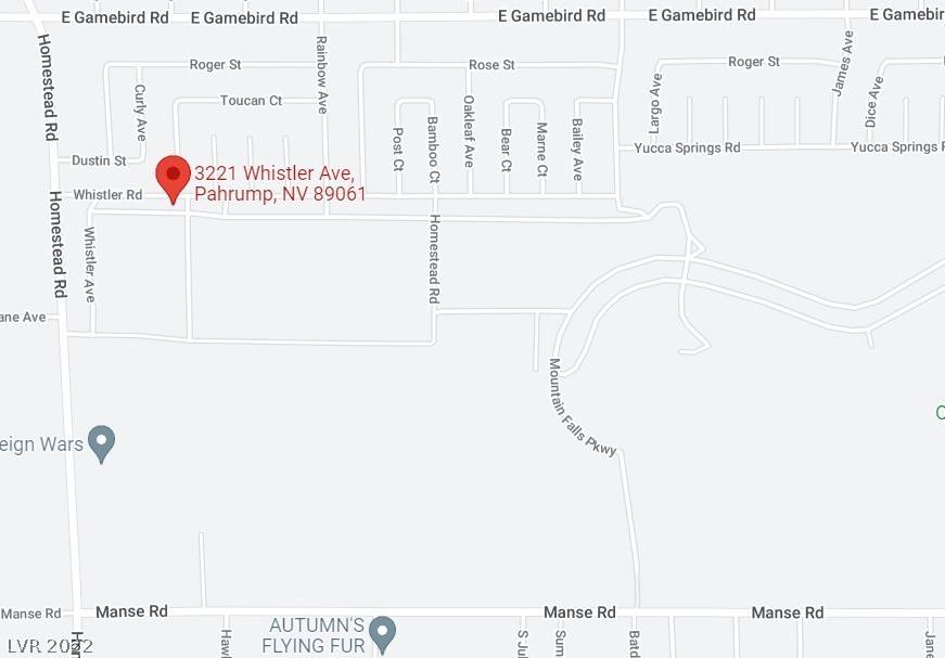 Pahrump, NV 89061,3221 Whistler Avenue