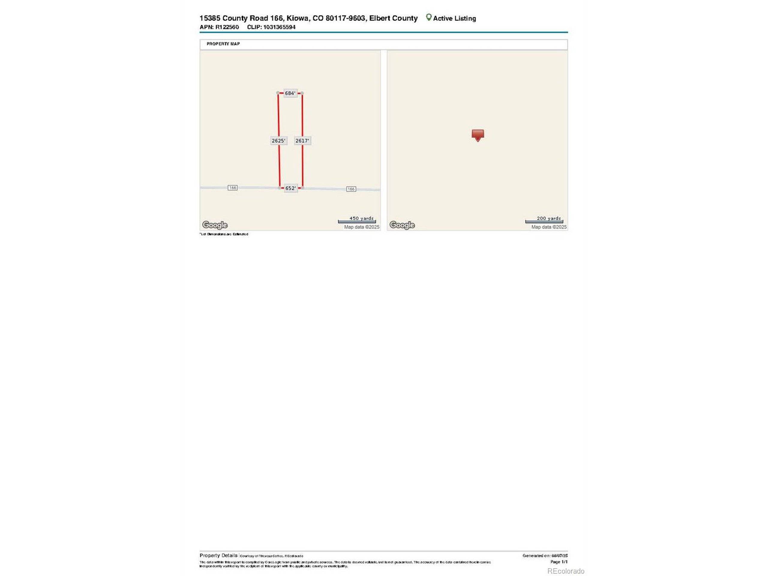 Kiowa, CO 80117,15385 County Road 166