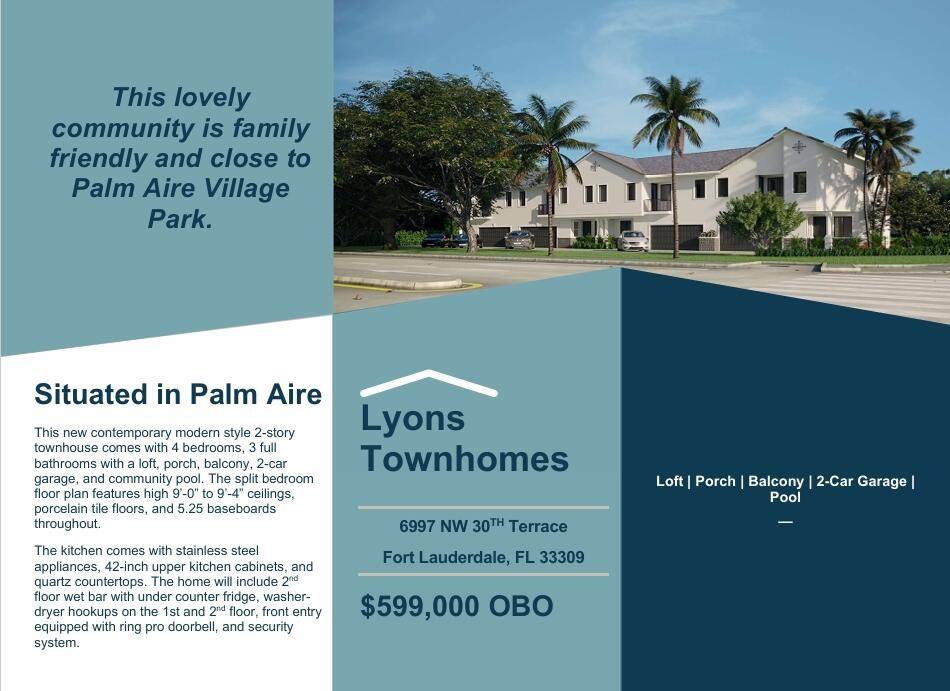 Fort Lauderdale, FL 33309,6993 NW 30th TER B